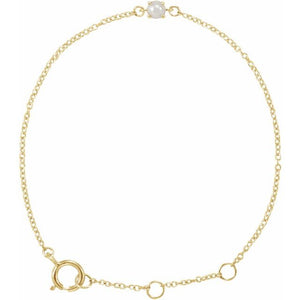 14K Gold Imitation Mozambique Garnet Youth Birthstone Bracelet