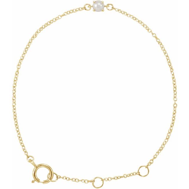 14K Gold Youth Birthstone Bracelet - Options Available