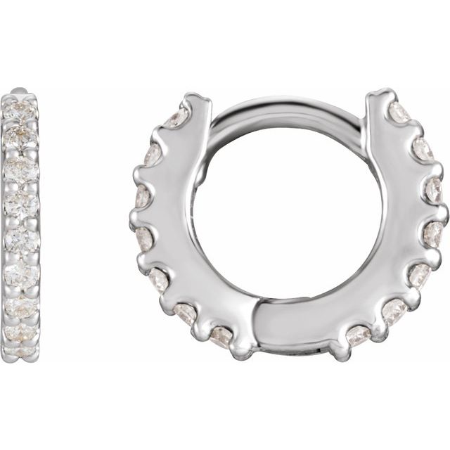 14K Gold Natural Diamond Hoop Earrings - Options Available