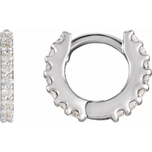 14K Gold Natural Diamond Hoop Earrings - Options Available