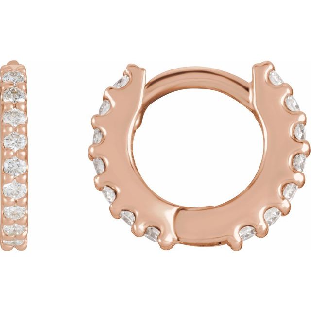 14K Gold Natural Diamond Hoop Earrings - Options Available