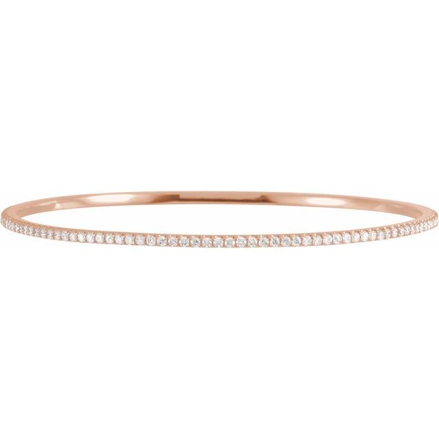 14K Gold Natural Diamond Bangle Bracelet