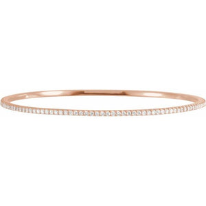 14K Gold Natural Diamond Bangle Bracelet
