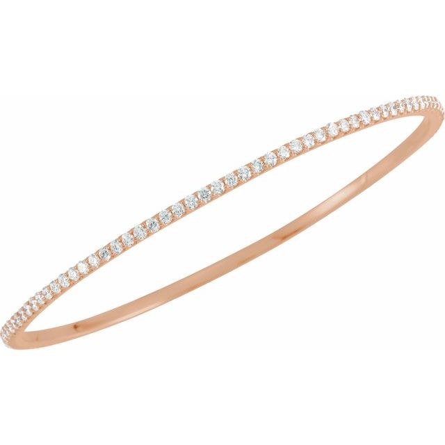 14K Gold Natural Diamond Bangle Bracelet