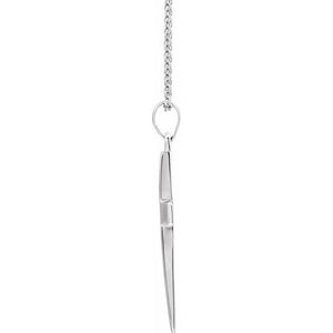 14K Rose Gold 15.23x7.38 mm Cross Necklace - Elegant Polished Design