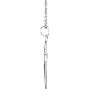 14K Rose Gold 15.23x7.38 mm Cross Necklace - Elegant Polished Design