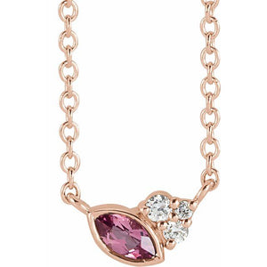 14K Gold Alexandrite and Diamond Necklace - Options Available
