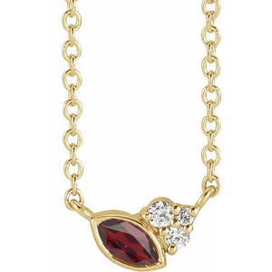 14K Gold Alexandrite and Diamond Necklace - Options Available