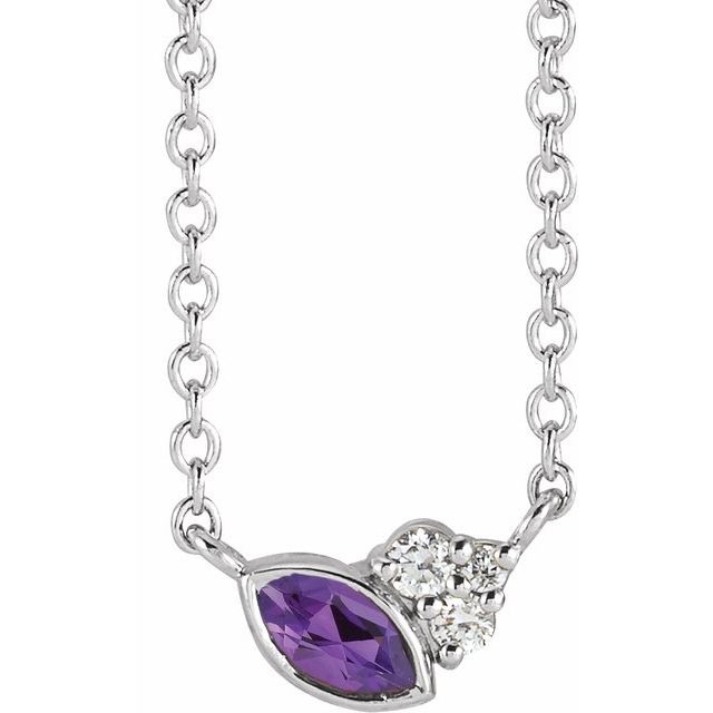 14K Gold Alexandrite and Diamond Necklace - Options Available