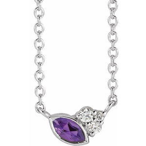 14K Gold Alexandrite and Diamond Necklace - Options Available