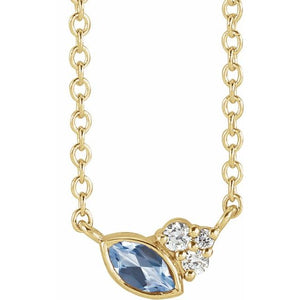 14K Gold Alexandrite and Diamond Necklace - Options Available
