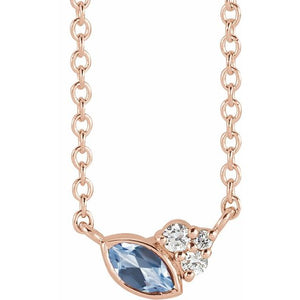 14K Gold Alexandrite and Diamond Necklace - Options Available