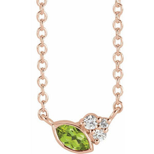 14K Gold Alexandrite and Diamond Necklace - Options Available