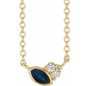 14K Gold Alexandrite and Diamond Necklace - Options Available