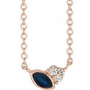 14K Gold Alexandrite and Diamond Necklace - Options Available