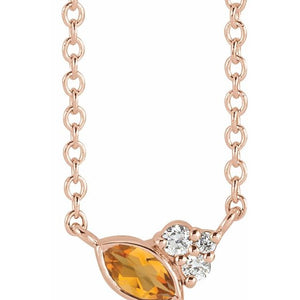 14K Gold Alexandrite and Diamond Necklace - Options Available