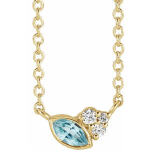 14K Gold Alexandrite and Diamond Necklace - Options Available