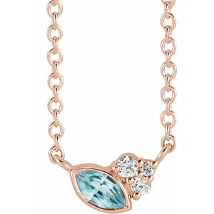 14K Gold Alexandrite and Diamond Necklace - Options Available