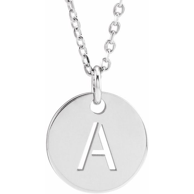 14K Gold Initial Disc Necklace