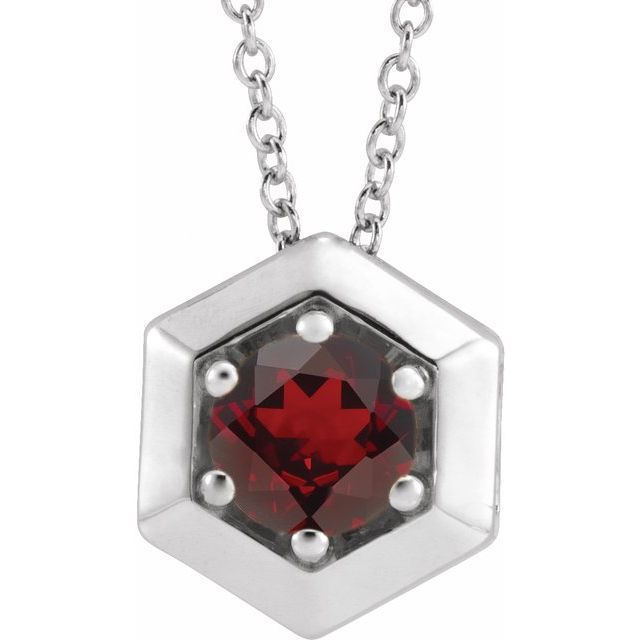 14K Gold Natural Diamond Solitaire Geometric Necklace