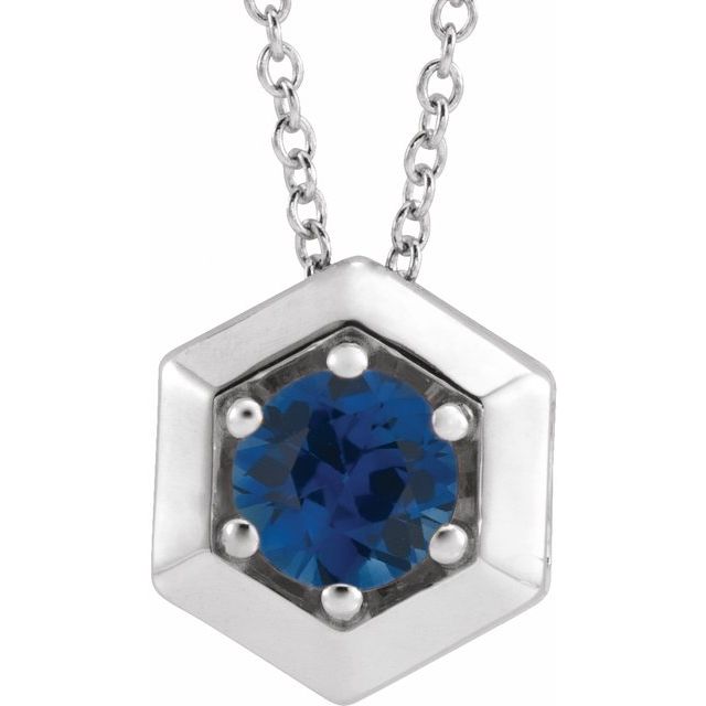 14K Gold Natural Diamond Solitaire Geometric Necklace