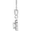 14K White Gold 1/2 CTW Diamond Halo Necklace - 18 Inch Elegance