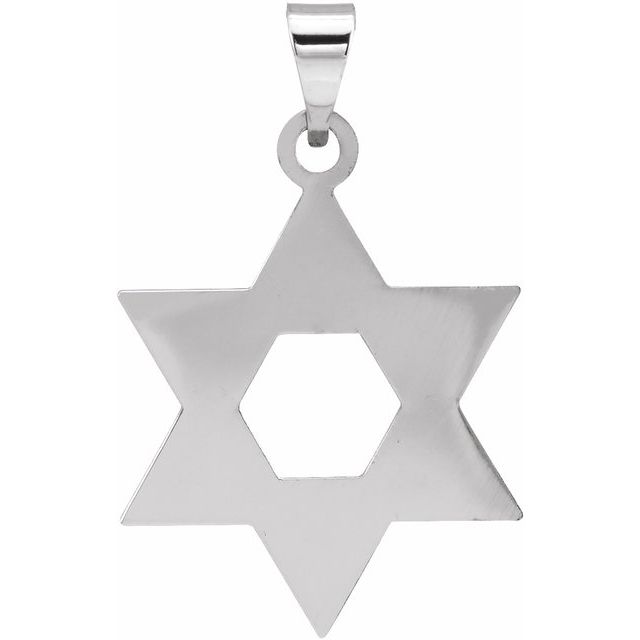 14K Yellow Gold Star of David Pendant, 32x26 mm - Elegant Symbolism