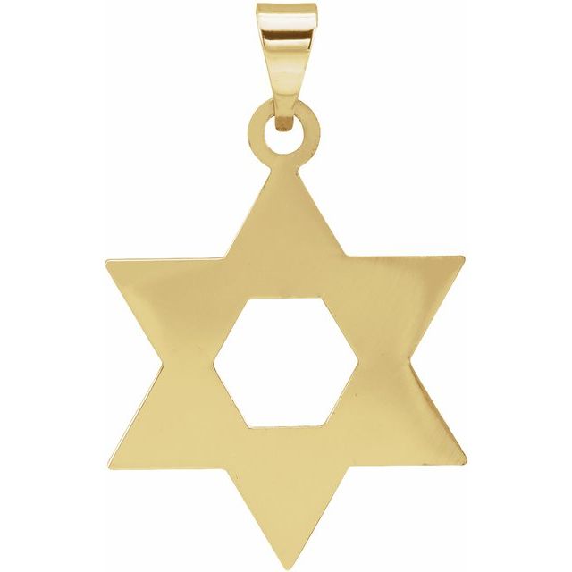 Silver 32x26 mm Star of David Pendant - Polished Design