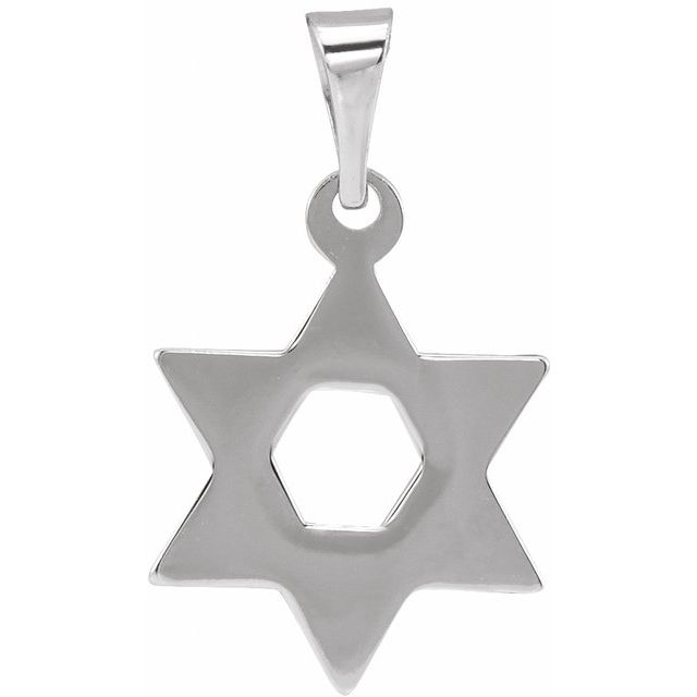 14K Yellow Gold Star of David Pendant, 32x26 mm - Elegant Symbolism