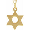 Silver 32x26 mm Star of David Pendant - Polished Design