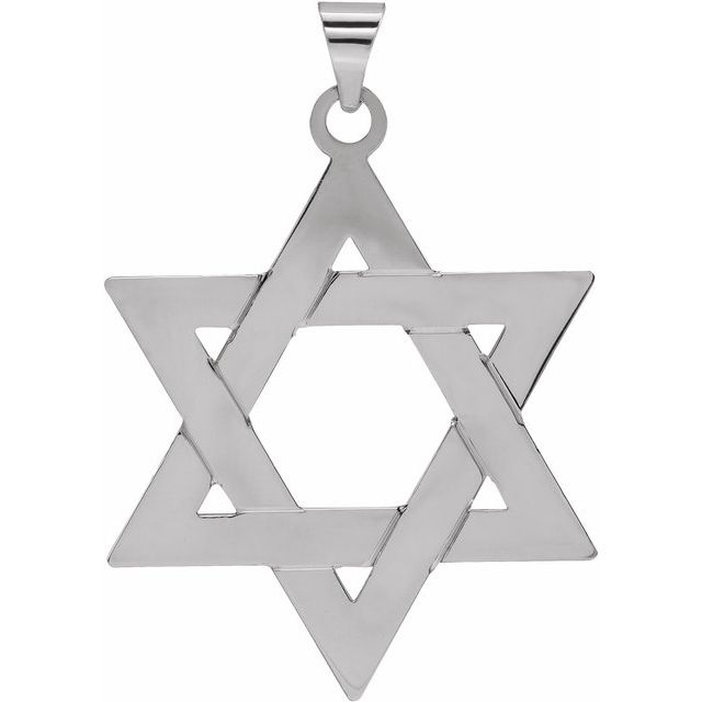 14K Yellow Gold Star of David Pendant, 32x26 mm - Elegant Symbolism