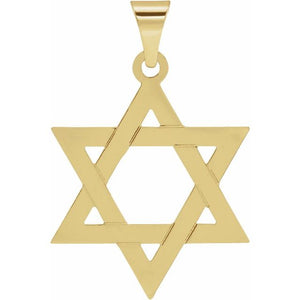 14K Gold Star Of David Pendant