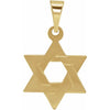 14K Yellow Gold Star of David Pendant, 32x26 mm - Elegant Symbolism