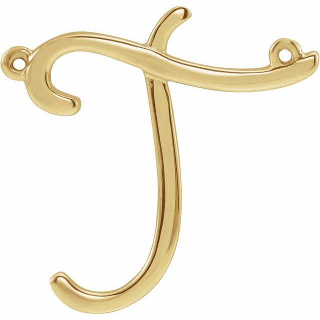 14K Gold Script Initial Pendant - Options Available