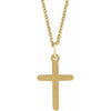 14K Yellow Gold, 20x10.4 mm Polished Cross Necklace