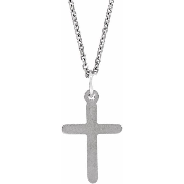 14K Yellow Gold, 20x10.4 mm Polished Cross Necklace