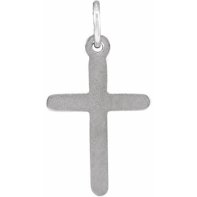 14K Yellow Gold, 20x10.4 mm Polished Cross Pendant with Diamond Accents