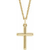 14K Yellow Gold, 20x10.4 mm Polished Cross Necklace