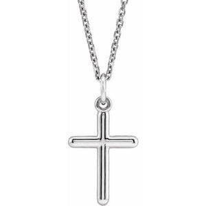 14K Yellow Gold, 20x10.4 mm Polished Cross Necklace