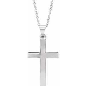 14K Rose Gold 15.23x7.38 mm Cross Necklace - Elegant Polished Design
