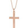 14K Rose Gold 15.23x7.38 mm Cross Necklace - Elegant Polished Design