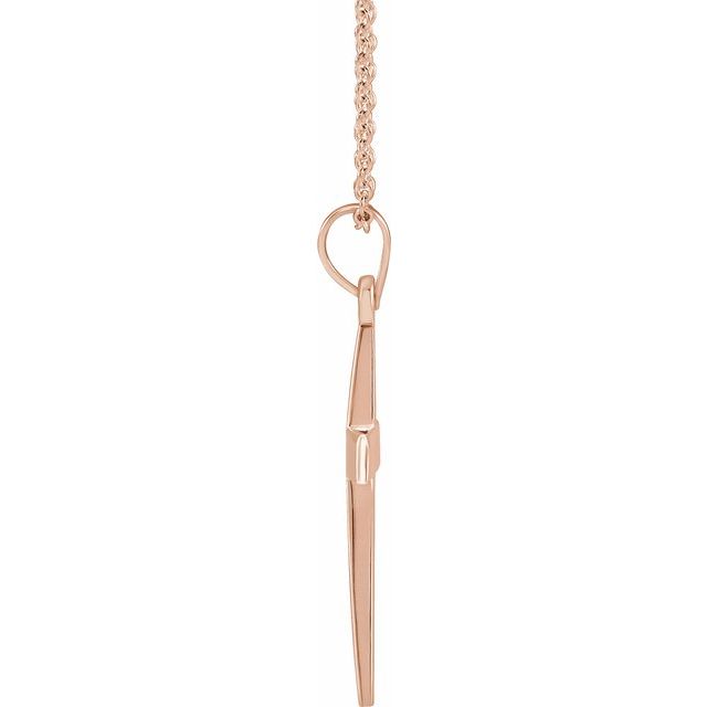 14K Rose Gold 15.23x7.38 mm Cross Necklace - Elegant Polished Design