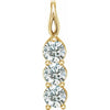 14K Yellow 3/4 CTW Natural Diamond Three-Stone Pendant