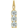 14K Yellow 3/4 CTW Natural Diamond Three-Stone Pendant