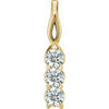 14K Yellow Gold 3/4 CTW Natural Diamond Three-Stone Pendant