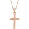 14K Rose Gold 15.23x7.38 mm Cross Necklace - Elegant Polished Design