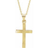 14K Rose Gold 15.23x7.38 mm Cross Necklace - Elegant Polished Design