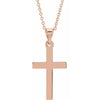 14K Rose Gold 15.23x7.38 mm Cross Necklace - Elegant Polished Design