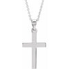 14K Rose Gold 15.23x7.38 mm Cross Necklace - Elegant Polished Design