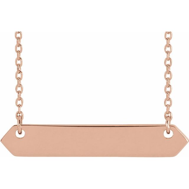 14K Gold Engravable Geometric Necklace